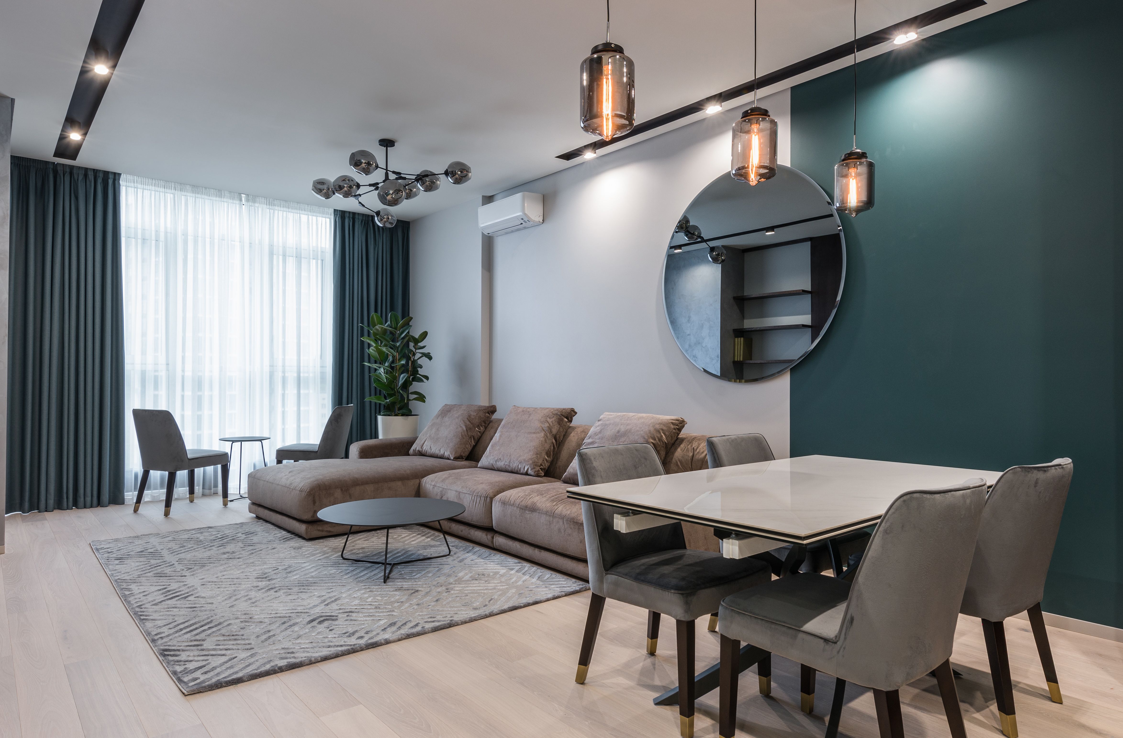 Salón de Casa Mirador con vistas al mar